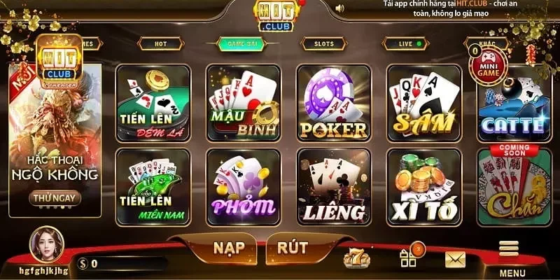 Trang chủ 13 Hàng loạt game bài hấp dẫn có mặt tại Hitclub